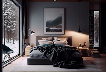 bedroom interior modern design, generative ai