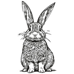 Vector image of silhouette of a Rabbit on a white background, hare © Сергей Тарасюк