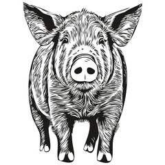 Fototapeta premium Vintage engrave isolated Pig illustration cut ink sketch hog