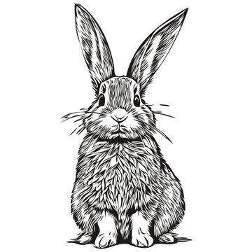 Vector image of silhouette of a Rabbit on a white background, hare