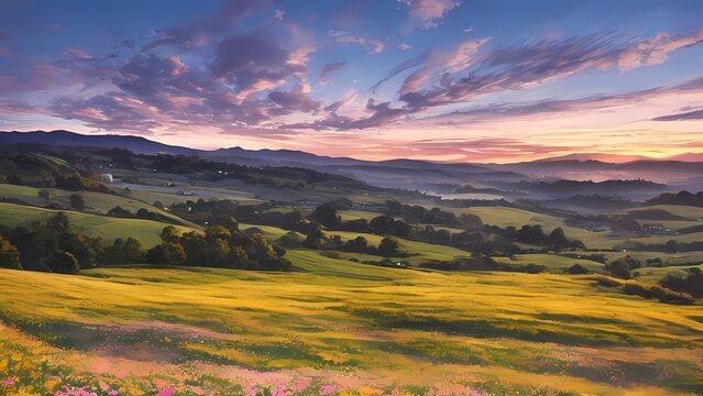  Sunrise Over a Blossoming Meadow © George Fontana