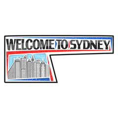 Sydney Skyline Landmark Flag Sticker Emblem Badge Travel Souvenir Illustration