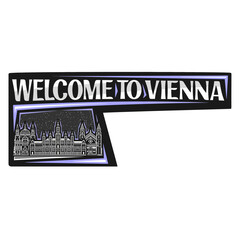 Vienna Skyline Landmark Flag Sticker Emblem Badge Travel Souvenir Illustration