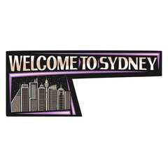 Sydney Skyline Landmark Flag Sticker Emblem Badge Travel Souvenir Illustration