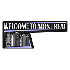 Montreal Skyline Landmark Flag Sticker Emblem Badge Travel Souvenir Illustration