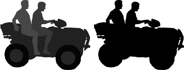 two men riding a quad bike © mtmmarek