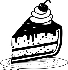 Cake - High Quality Vector Logo - Vector illustration ideal for T-shirt graphic
