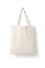 Blank tote canvas bag mockup isolated on a transparent background, PNG. High resolution.