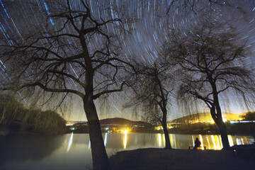 Soirée céleste au lac du Causse, Lissac sur Couze, Corrèze.
Photo sous les étoiles en pose...