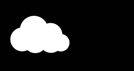 Image of cloud icon on black background with copy space