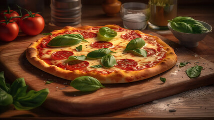 Italian Pizza Food at a Top-Rated New York Pizzeria: Margherita and Napoli Pizzas with Fresh Ingredients, Perfectly Blended Cheese, and Unforgettable Flavors. Fast Food Meat Tomato Snack Perfection wi