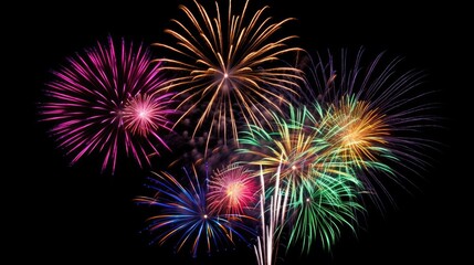 Obraz premium fireworks in the night sky, Generative AI
