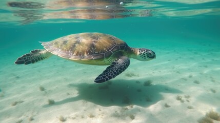 sea turtle swimming in the sea, Generative AI