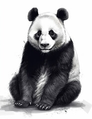 Realistic Panda Illustration for Logo Design, T Shirts, Graphic Design and More. Generative AI