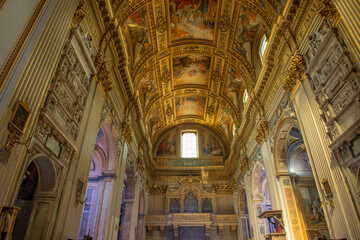 Fototapeta na wymiar Basilica Sant'Andrea della Valle is a place of architectural interest in the historic center of Rome