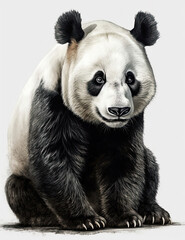 Naklejka premium Realistic Panda Illustration for Logo Design, T Shirts, Graphic Design and More. Generative AI