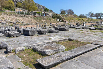 Fototapeta na wymiar Ancient Ruins at archaeological area of Philippi, Greece