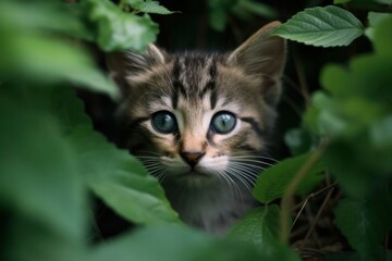English common puppy dogs on garden