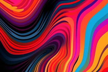 Vibrant Abstract Pop Art Background in Neon Colors, Generative AI