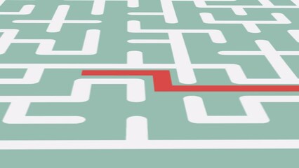 moving by the maze from the question sign at the start point to the maze exit with the idea solution concept light bulb icon. Concept for problem solving,solution strategy and idea
