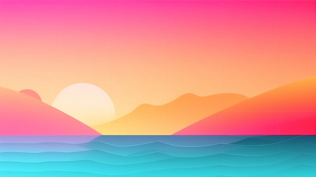 Generative AI sunset on the sea © Gwynne