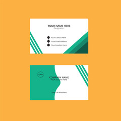 Horizontal and vertical layout. Vector illustration, Double-sided creative business card template. Modern Green and white business card design, Luxury and elegant business card.