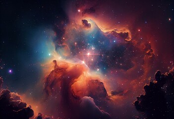 Fototapeta na wymiar Universe filled with stars nebula and galaxy. Generative AI