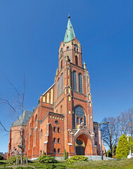 Church of St. Nicholas in the neo gothic of Ludgerovice. Roman Catholic church built in 1906 až 1907th, near Ostrava, Czech Republic