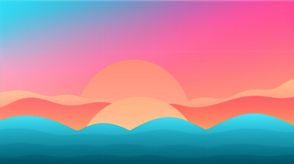 Fototapeta na wymiar Generative AI illustration of a sunset