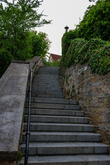 Fototapeta na wymiar The Lindenstaffel - Steep Staircase in Neudenau