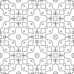 Stylish texture with figures from lines.Abstract geometric black and white pattern for web page, textures, card, poster, fabric, textile. Monochrome graphic repeating design. 