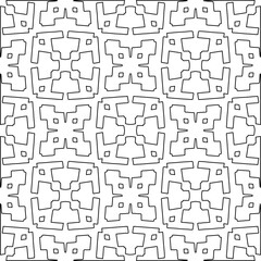 Stylish texture with figures from lines.Abstract geometric black and white pattern for web page, textures, card, poster, fabric, textile. Monochrome graphic repeating design. 