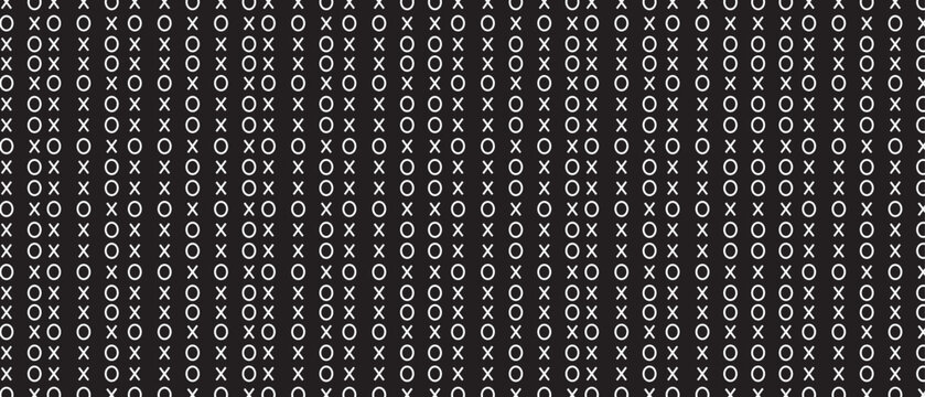 Numbers background. Pattern on black background. Hand drawn white number pattern for backdrop design and wallpaper. Simple bet numbers with repeat texture. Seamless background, vector illustration