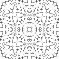 Stylish texture with figures from lines.Abstract geometric black and white pattern for web page, textures, card, poster, fabric, textile. Monochrome graphic repeating design. 