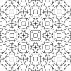 Stylish texture with figures from lines.Abstract geometric black and white pattern for web page, textures, card, poster, fabric, textile. Monochrome graphic repeating design. 