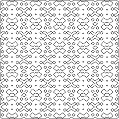 Stylish texture with figures from lines.Abstract geometric black and white pattern for web page, textures, card, poster, fabric, textile. Monochrome graphic repeating design. 