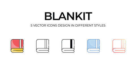 Blanket Icon Design in Five style with Editable Stroke. Line, Solid, Flat Line, Duo Tone Color, and Color Gradient Line. Suitable for Web Page, Mobile App, UI, UX and GUI design.
