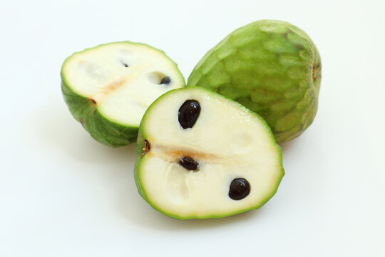 Tasty cherimoya annona fruits on light background