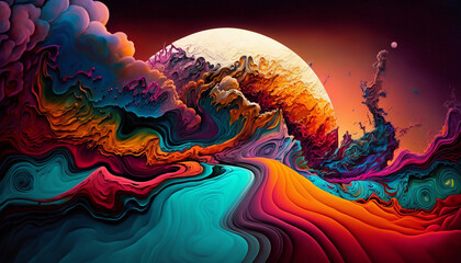 Experience a Cosmic Landscape with Multicolored Wonders"