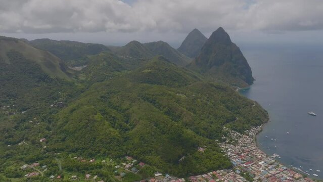 St. Lucia's West Coast features Soufriere and Pitons