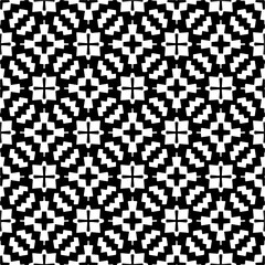 Fototapeta premium Dark background with abstract shapes. Black and white texture. Seamless monochrome repeating pattern for web page, textures, card, poster, fabric, textile.