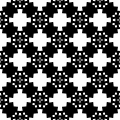 Dark background with abstract shapes. Black and white texture. Seamless monochrome repeating pattern for web page, textures, card, poster, fabric, textile.