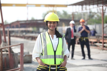 engineering team working on site