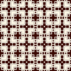 Outline seamless pattern with geometric figures. Repeated squares and rhombuses ornamental abstract background.