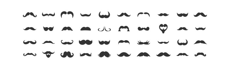 Mustache icon set. Vector illustration design.