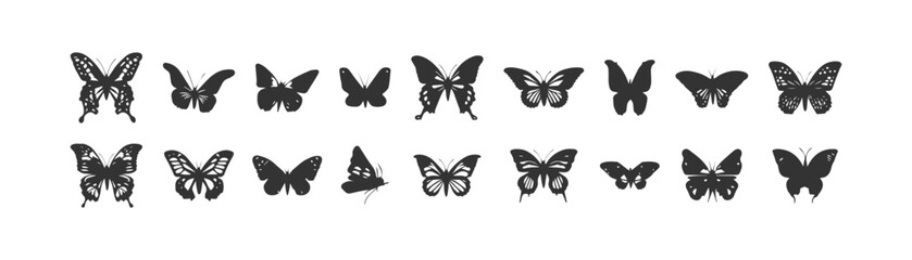 Fototapeta na wymiar Butterfly icons set. Vector illustration design.