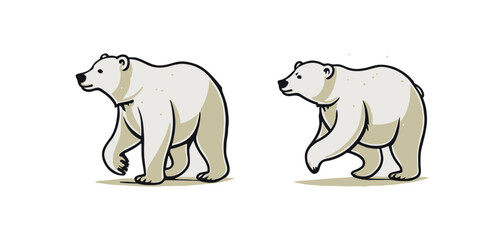 White bear icons set. Vector illustration design.