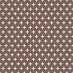 Fototapeta premium Minimalist abstract background. Simple modern print with crosses. Outline seamless pattern with geometric figures.