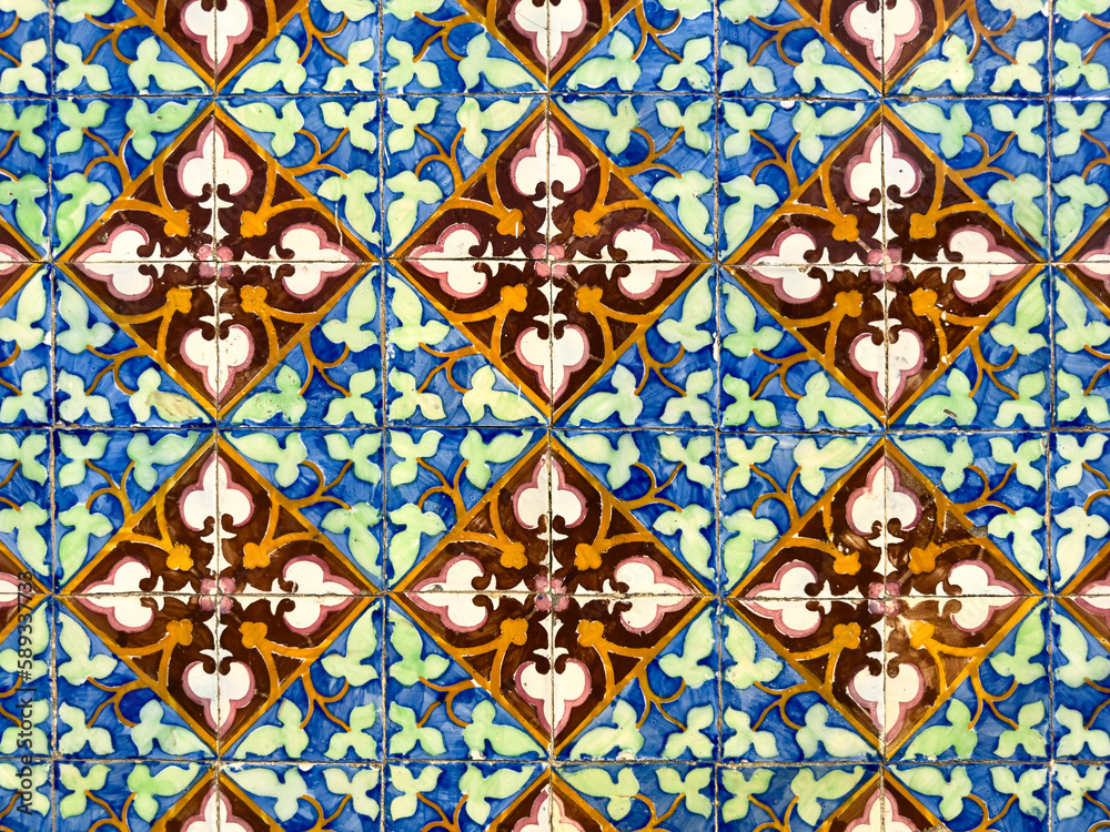 Fototapete Old Traditional Portuguese azulejos