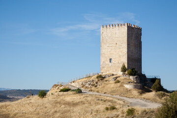 Fototapeta na wymiar Langa de Duero castle view, Spanish landmark